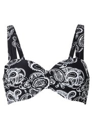 Купальный бюстгальтер, чашка C (черный/белый) Bonprix