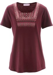 Топ дизайна Maite Kelly с коротким рукавом (белый с узором) Bonprix