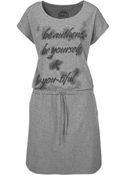 Трикотажное платье с коротким рукавом (индиго) Bonprix