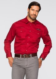 Рубашка Regular Fit с длинным рукавом (красный) Bonprix