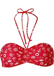 Купальный бюстгальтер-бандо (синий с рисунком) Bonprix