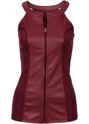 Топ в миксе материалов (черный) Bonprix