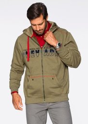 Трикотажная куртка Regular Fit (темно-оливковый меланж) Bonprix