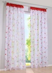 Гардина Ульрика (1 шт.), гофрированная тесьма (белый/зеленый) Bonprix