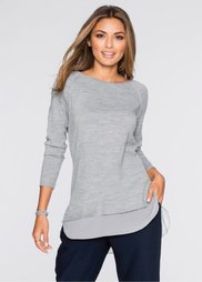 Пуловер (светло-серый меланж) Bonprix