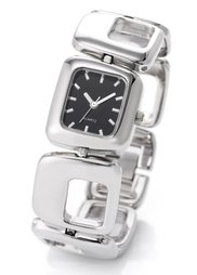 Часы на металлическом браслете (белый/серебристый) Bonprix