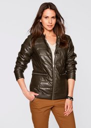 Куртка из искусственной кожи (коричнево-оливковый) Bonprix