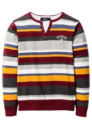 Пуловер (светло-серый меланж/темно-сини) Bonprix
