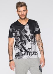 Футболка Slim Fit (белый с рисунком) Bonprix