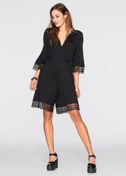 Комбинезон с кружевом (черный) Bonprix