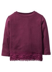 Свитшот с кружевом, Размеры 80/86-128/134 (натуральный меланж) Bonprix