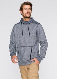 Свитшот Regular Fit с шалевым воротом (темно-синий/белый меланж) Bonprix