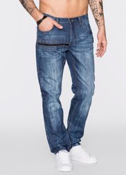 Джинсы Regular Fit Straight, длина (в дюймах) 32 (синий «потертый») Bonprix