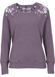 Футболка с кружевными вставками (черный) Bonprix