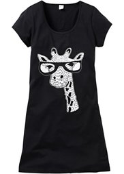 Ночная рубашка в стиле футболки (черный с принтом оленя) Bonprix