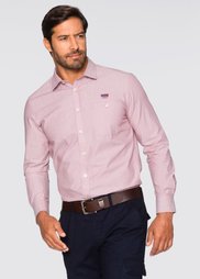 Рубашка Regular Fit с длинным рукавом (красный меланж) Bonprix