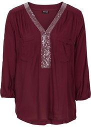 Блузка с пайетками (синий джинсовый) Bonprix