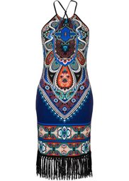 Платье с бахромой (красный) Bonprix