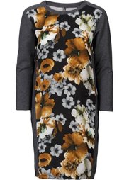 Трикотажное платье (серый меланж/горячий ярко-розо) Bonprix