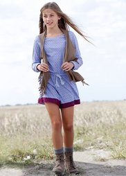 Комбинезон + жилет (2 изд.), Размеры  116/122-164/170 (коричневый + лиловый с узором) Bonprix