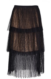 Многоярусная кружевная юбка-миди Michael Kors