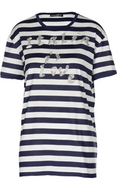 Прямая футболка в полоску с вышивкой Dolce &amp; Gabbana