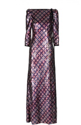Платье в пол с вырезом-лодочка и пайетками Marc Jacobs