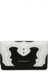 Кожаная клатч с контрастными вставками Pandora Givenchy