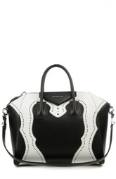 Кожаная сумка с контрастными вставками Antigona Givenchy