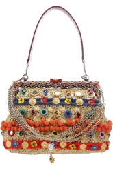 Сумка с помпонами и отделкой из питона Vanda Dolce &amp; Gabbana
