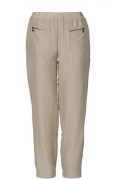 Шелковые прямые брюки с эластичным поясом Bottega Veneta