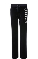Велюровые прямые брюки с эластичным поясом Juicy Couture