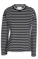 Хлопковая футболка в полоску с длинными рукавами Sacai