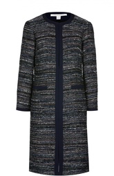 Прямое буклированное пальто с круглым вырезом Diane Von Furstenberg