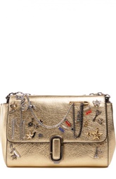 Сумка из металлизированной кожи с декоративной отделкой Marc Jacobs