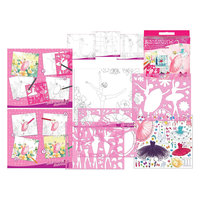 Альбом для творчества "Балерины" с трафаретами и наклейками, TUKZAR