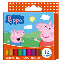 Восковые карандаши "Свинка Пеппа" (12 шт) Росмэн