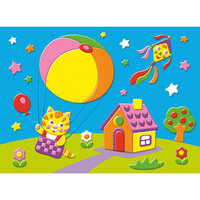 Мягкая картинка "Котёнок на воздушном шаре" Дрофа Медиа