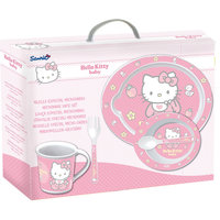 Набор посуды для СВЧ (тарелка + миска + кружка + приборы), Hello Kitty Новый Диск