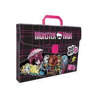 Пластиковая папка с застежкой и ручкой, Monster High Академия групп