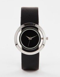 Черные часы с круглым циферблатом и безелем‑кольцом ASOS - Черный