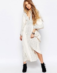 Длинное платье-кимоно жемчужного цвета Free People Modern - Кремовый