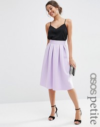 Юбка миди со складками ASOS PETITE - Черный