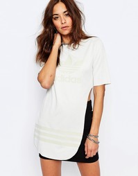 Удлиненный топ с вырезами по бокам и логотипом-трилистником adidas Ori