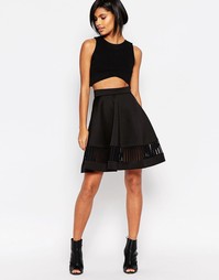 Короткая расклешенная юбка со вставкой Vero Moda
