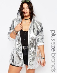 Дождевик металлик Missguided Plus - Серебряный