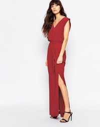 Платье макси с поясом Minimum - 470 темно-красный