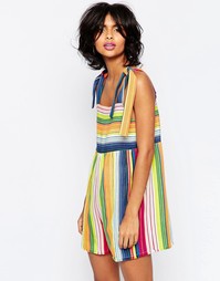 Комбинезон радужной расцветки с завязками ASOS - Мульти