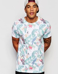 Футболка с принтом попугаев ASOS