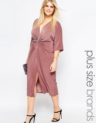 Платье миди с рукавами‑кимоно Boohoo Plus